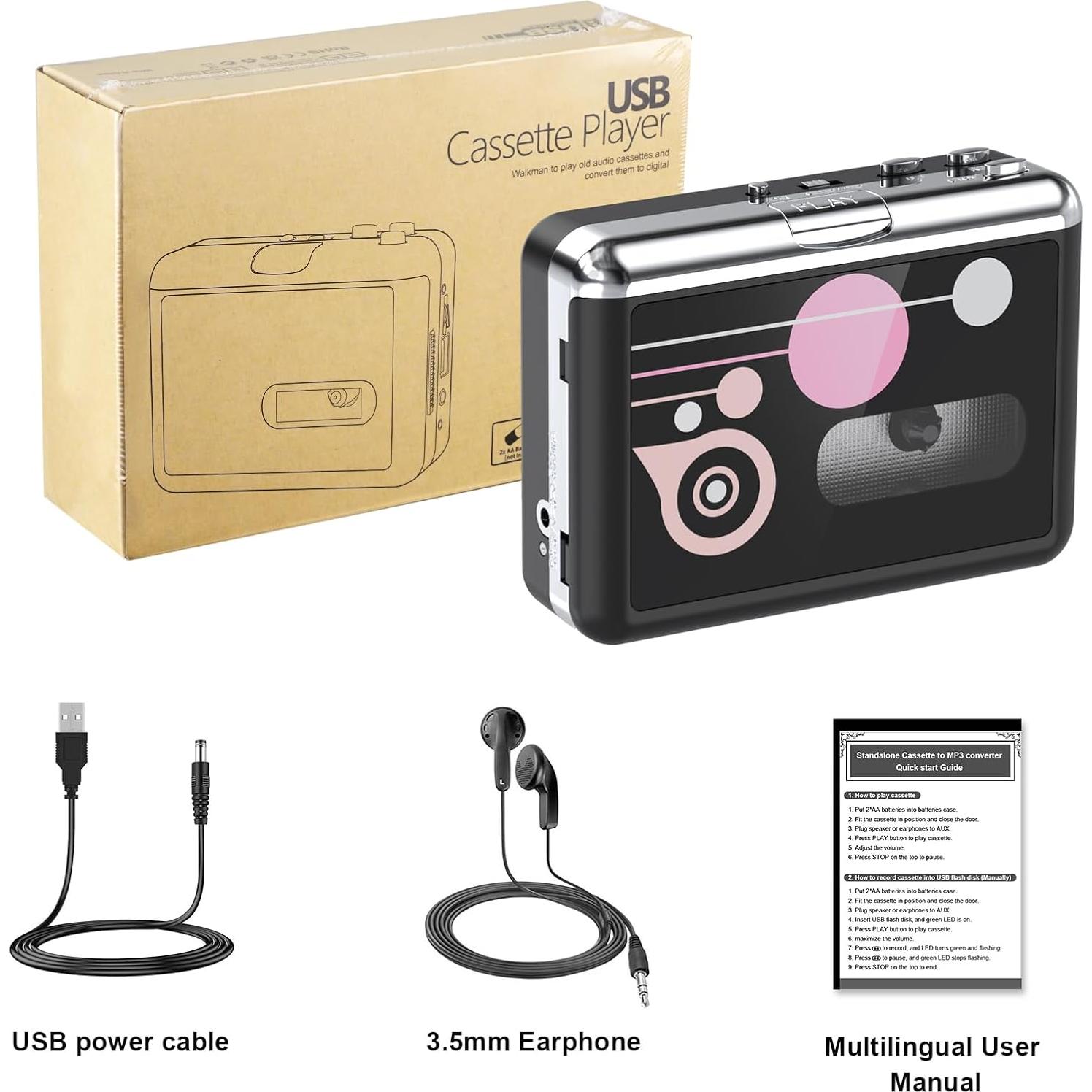Reproductor de Cinta de Casete Mersoco BR608 USB a MP3