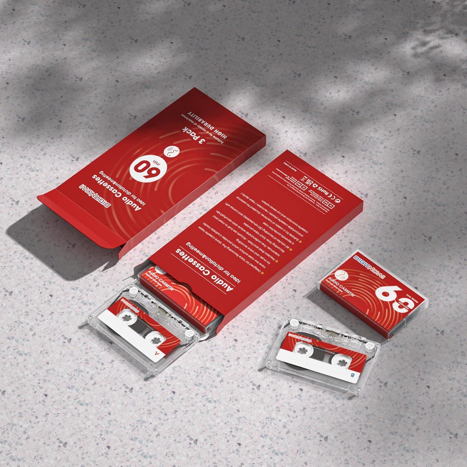 Cintas de Casete en Blanco DIGITNOW 60 Minutos - Paquete de 3