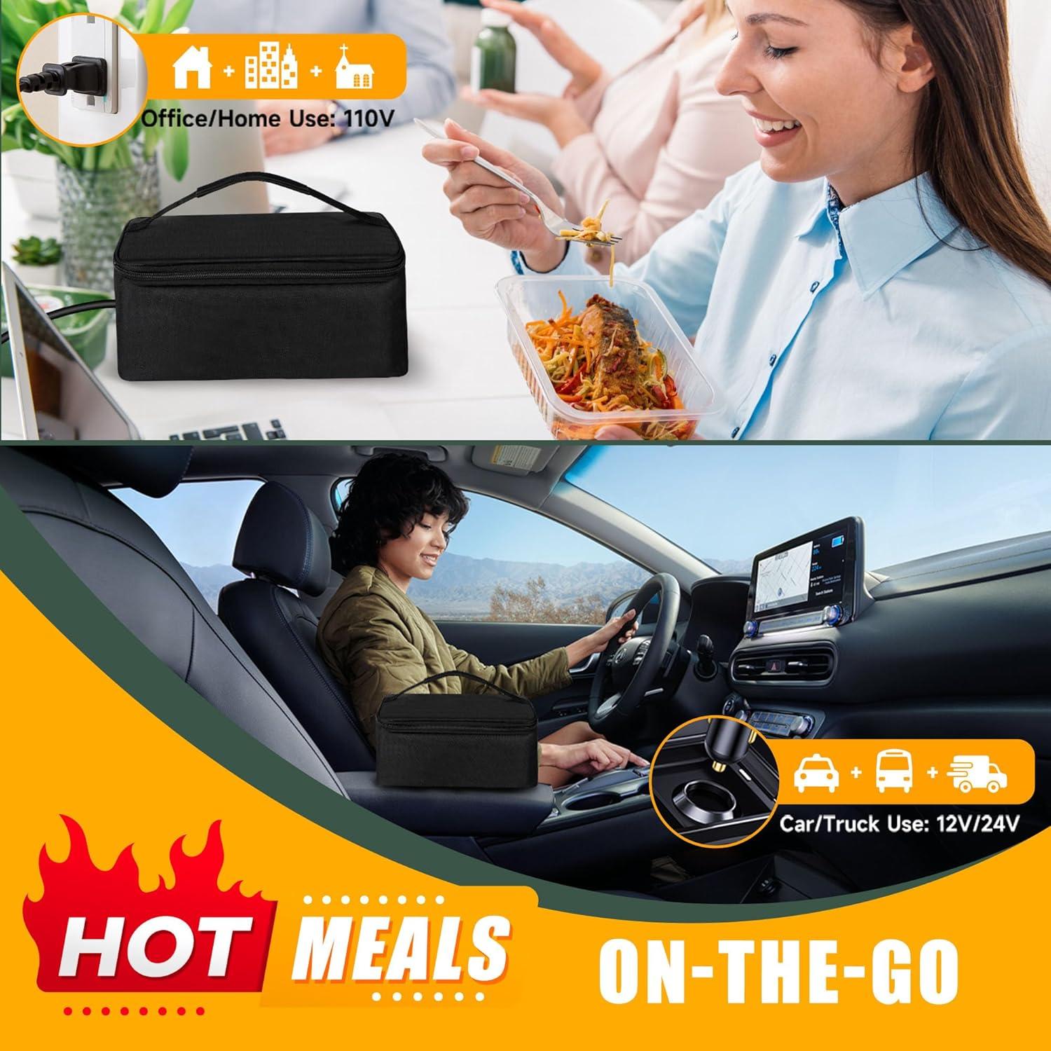 Horno Portátil Eléctrico Qrastlu 100W 2L para Coche y Oficina