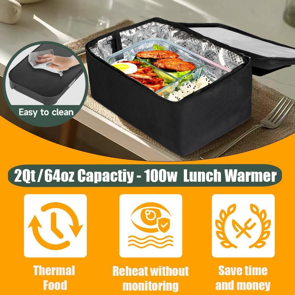 Horno Portátil Eléctrico Qrastlu 100W 2L para Coche y Oficina