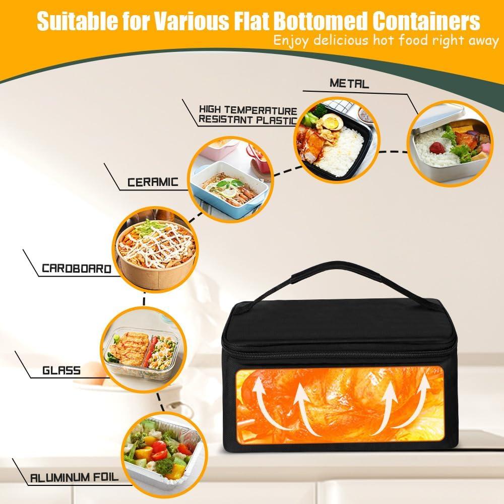 Horno Portátil Eléctrico Qrastlu 100W 2L para Coche y Oficina