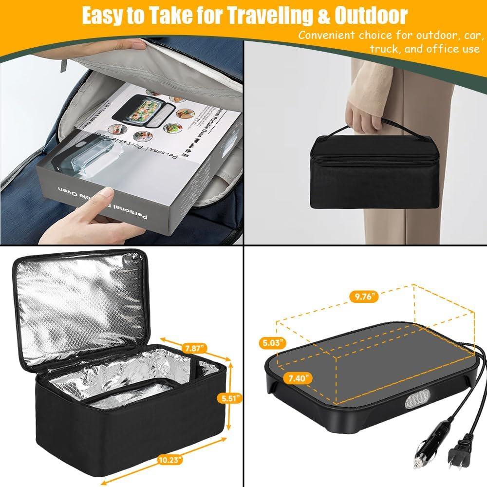 Horno Portátil Eléctrico Qrastlu 100W 2L para Coche y Oficina