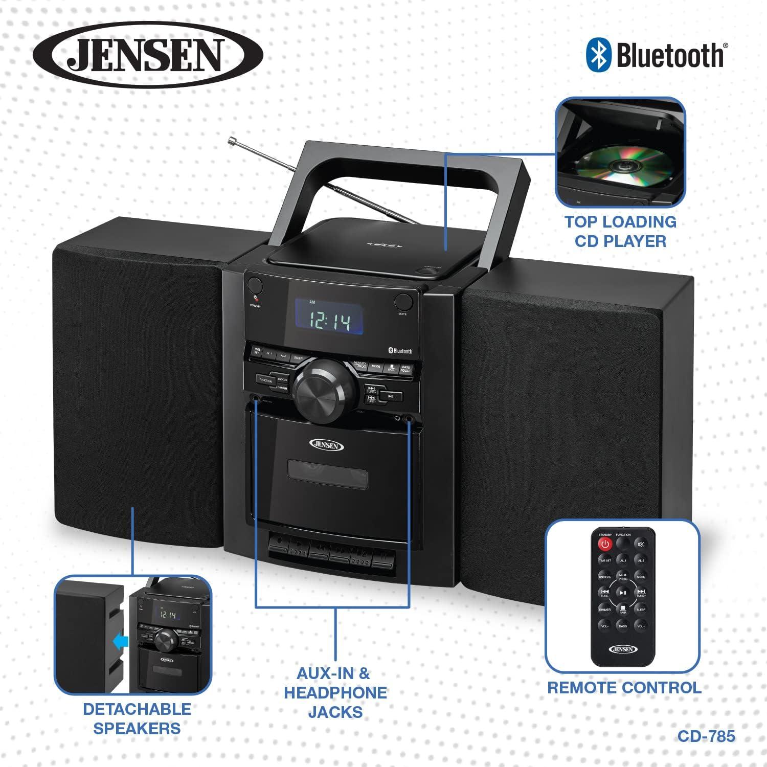 Sistema de Música Portátil JENSEN CD-785 Bluetooth con Radio AM/FM