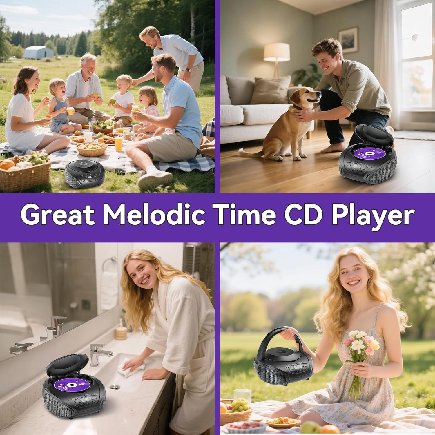 Reproductor de CD Portátil Gueray B-03 con Radio FM y AUX