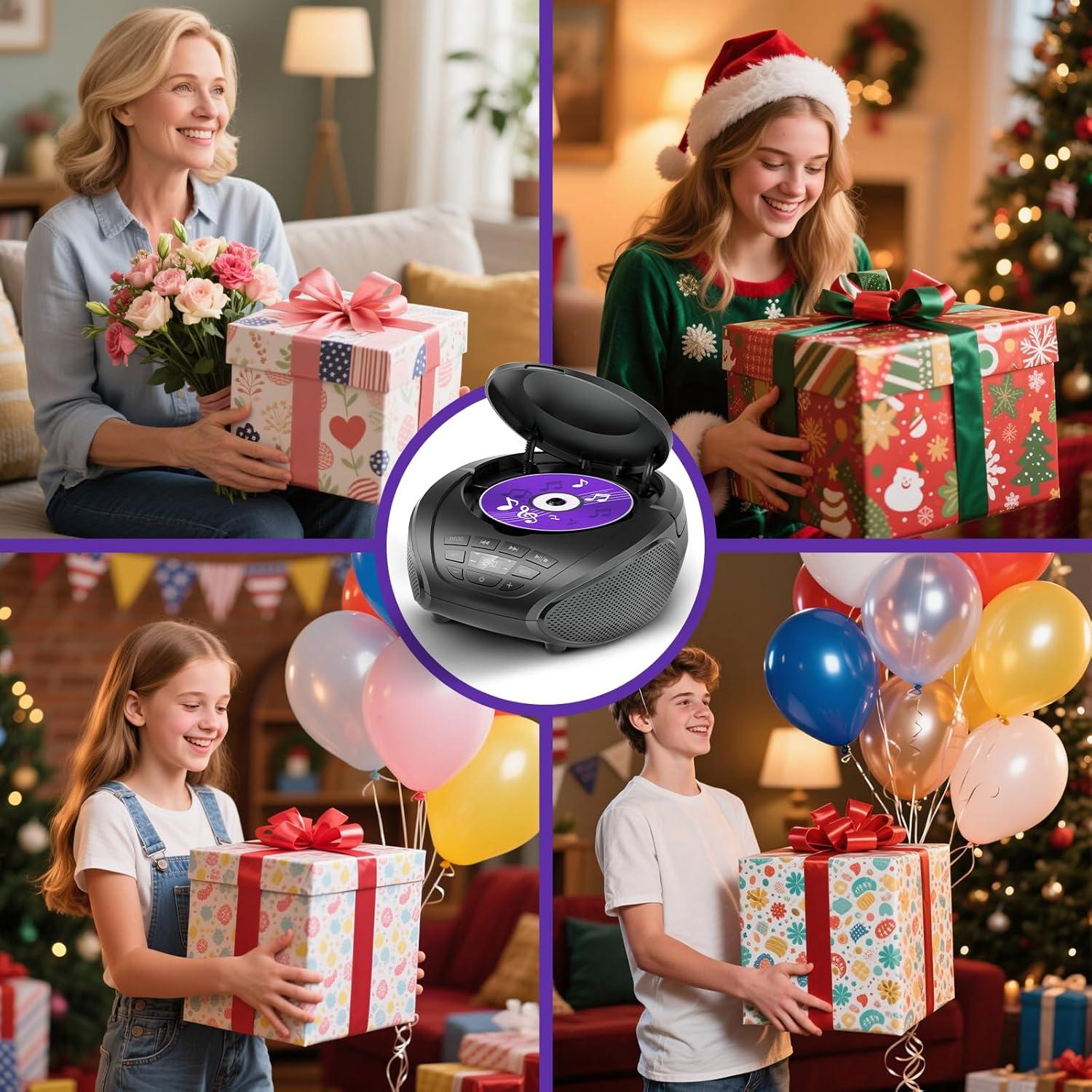 Reproductor de CD Portátil Gueray B-03 con Radio FM y AUX