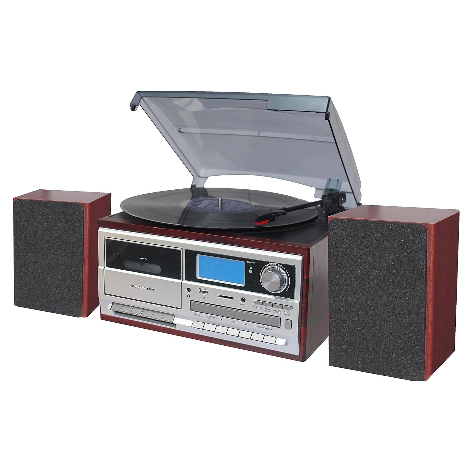 Tocadiscos TechPlay ODC128BT 3 Velocidades Bluetooth Madera