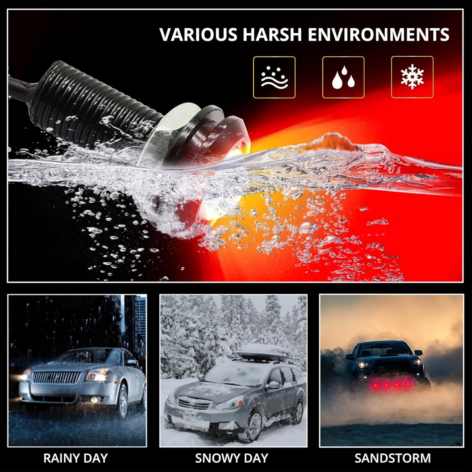 4 Piezas Luz Ojo de Águila LED JRQLOV 23mm Rojo 2.5W DC12V