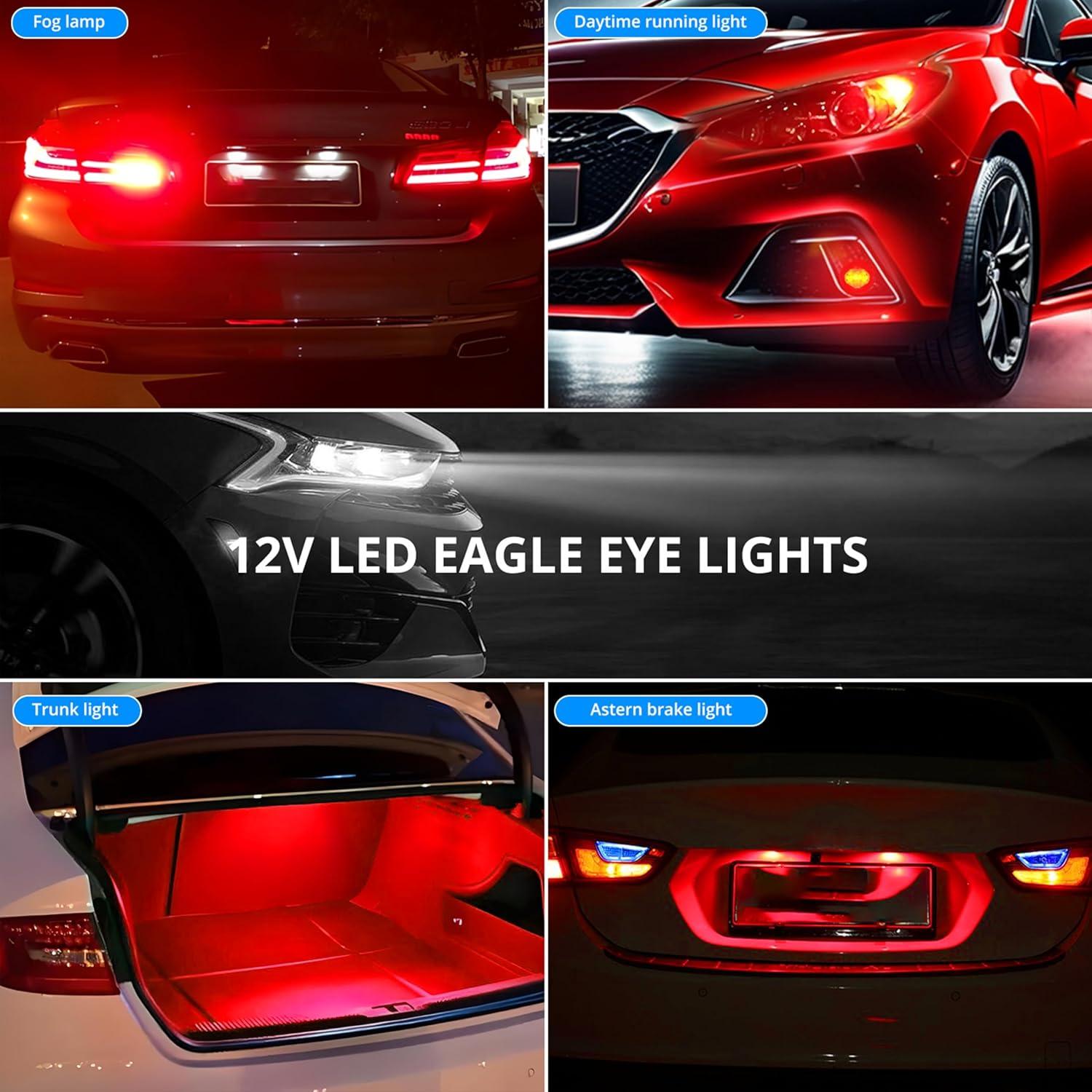 4 Piezas Luz Ojo de Águila LED JRQLOV 23mm Rojo 2.5W DC12V