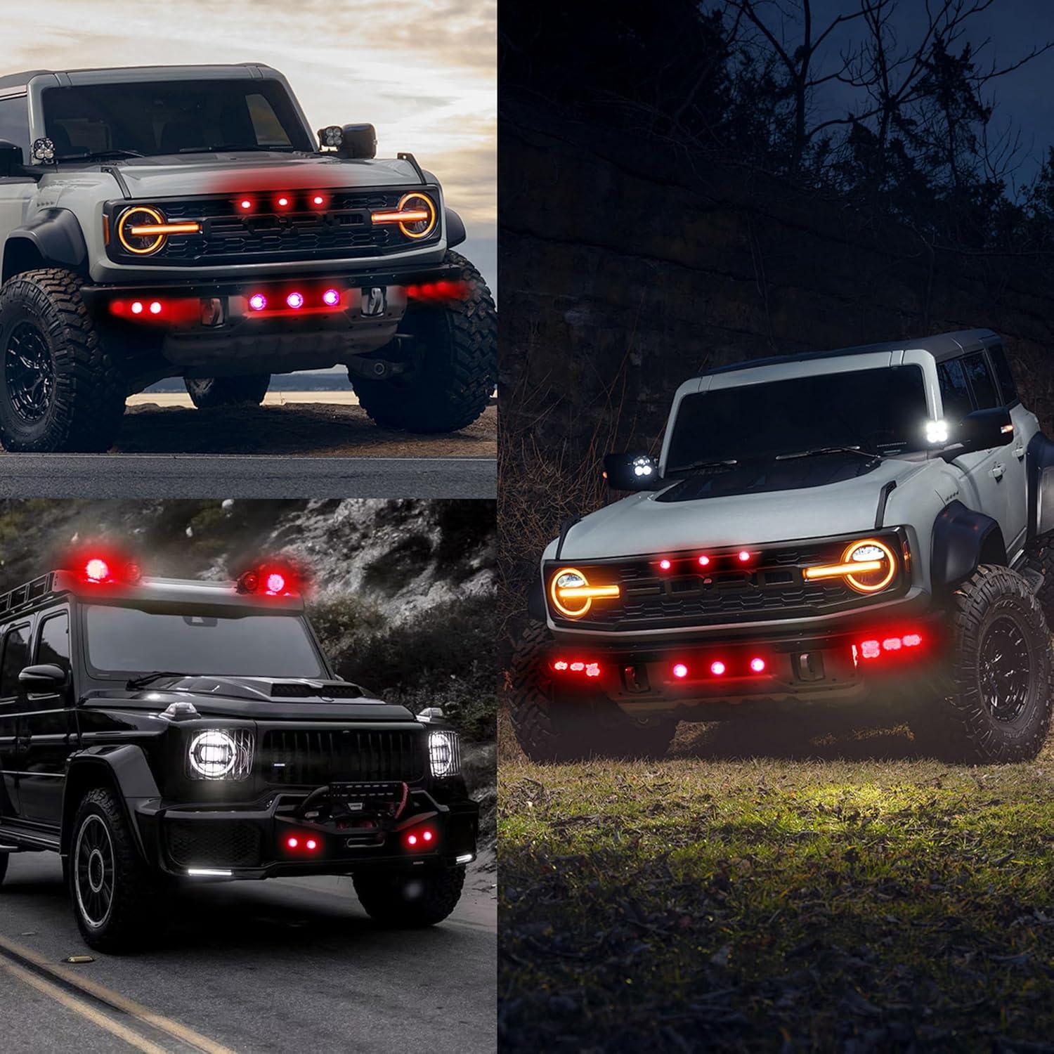 4 Piezas Luz Ojo de Águila LED JRQLOV 23mm Rojo 2.5W DC12V