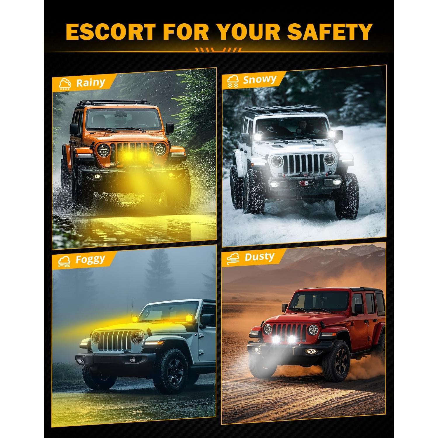 Luces LED Auxbeam 7 Pulgadas 228W DRL Ámbar para Camiones