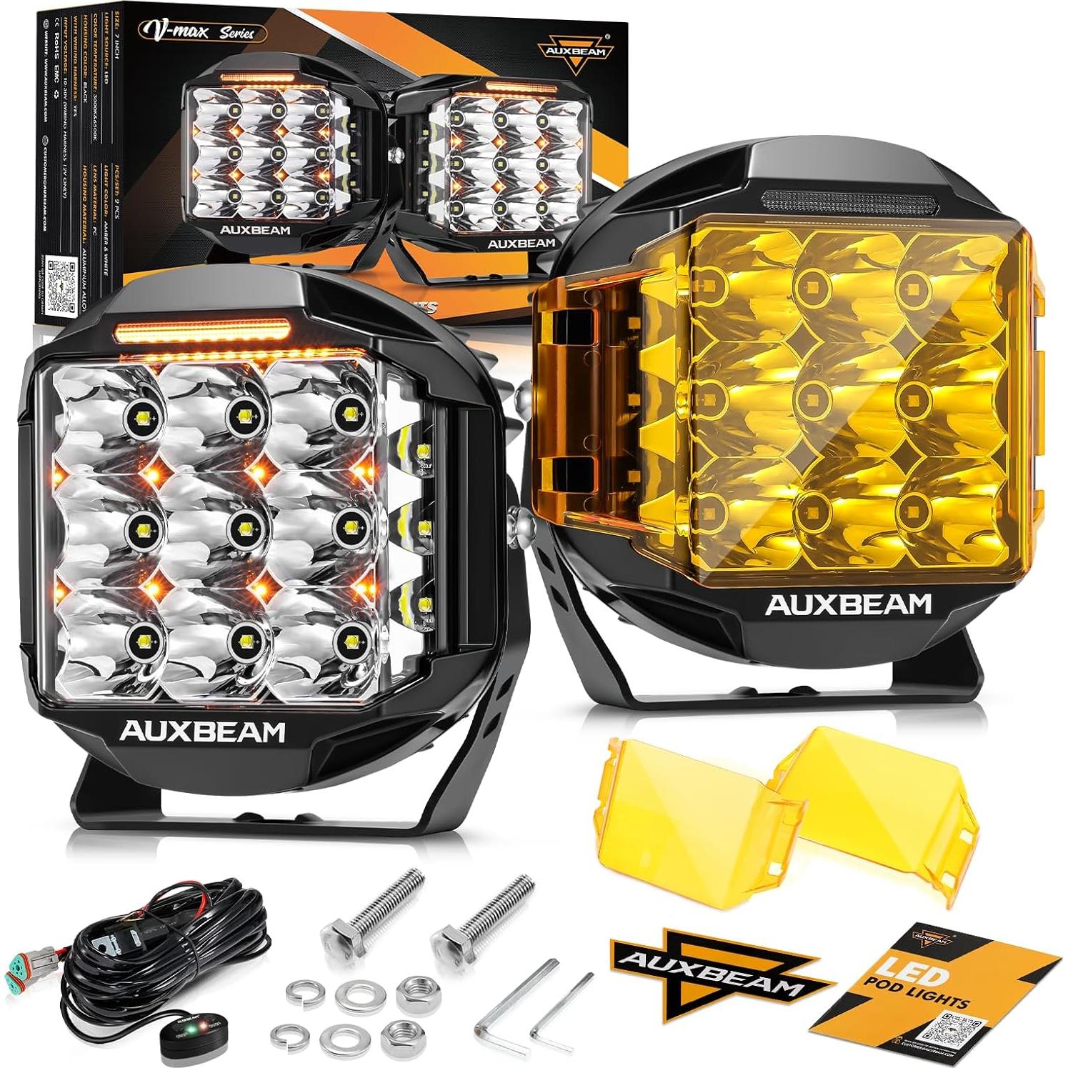 Luces LED Auxbeam 7 Pulgadas 228W DRL Ámbar para Camiones
