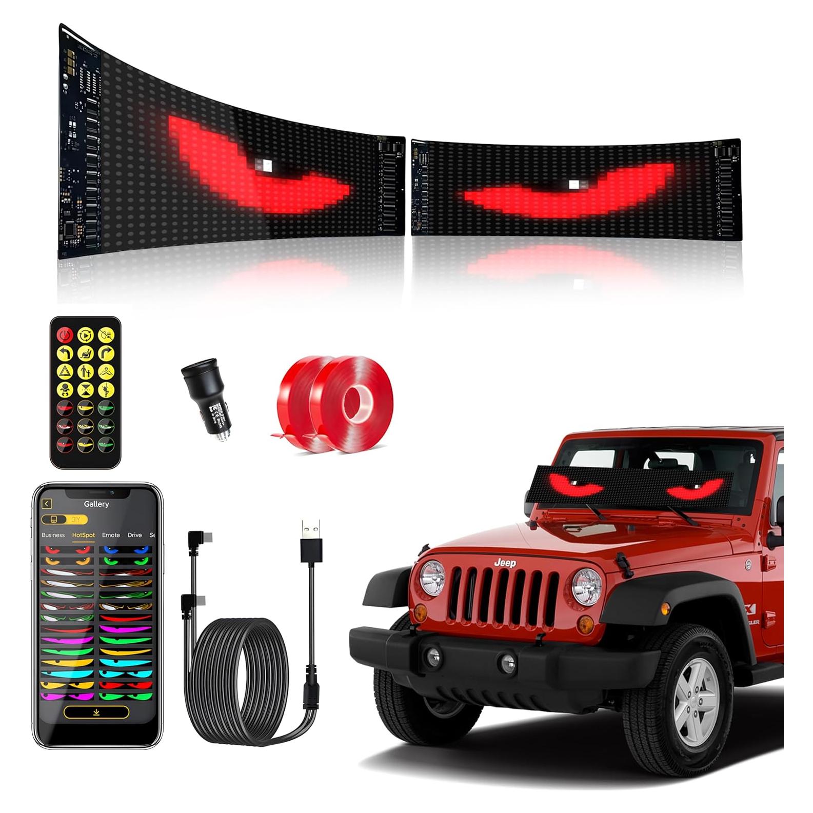 Ojos LED Animados LifeBeam para Parabrisas 59.4cm x 11.9cm