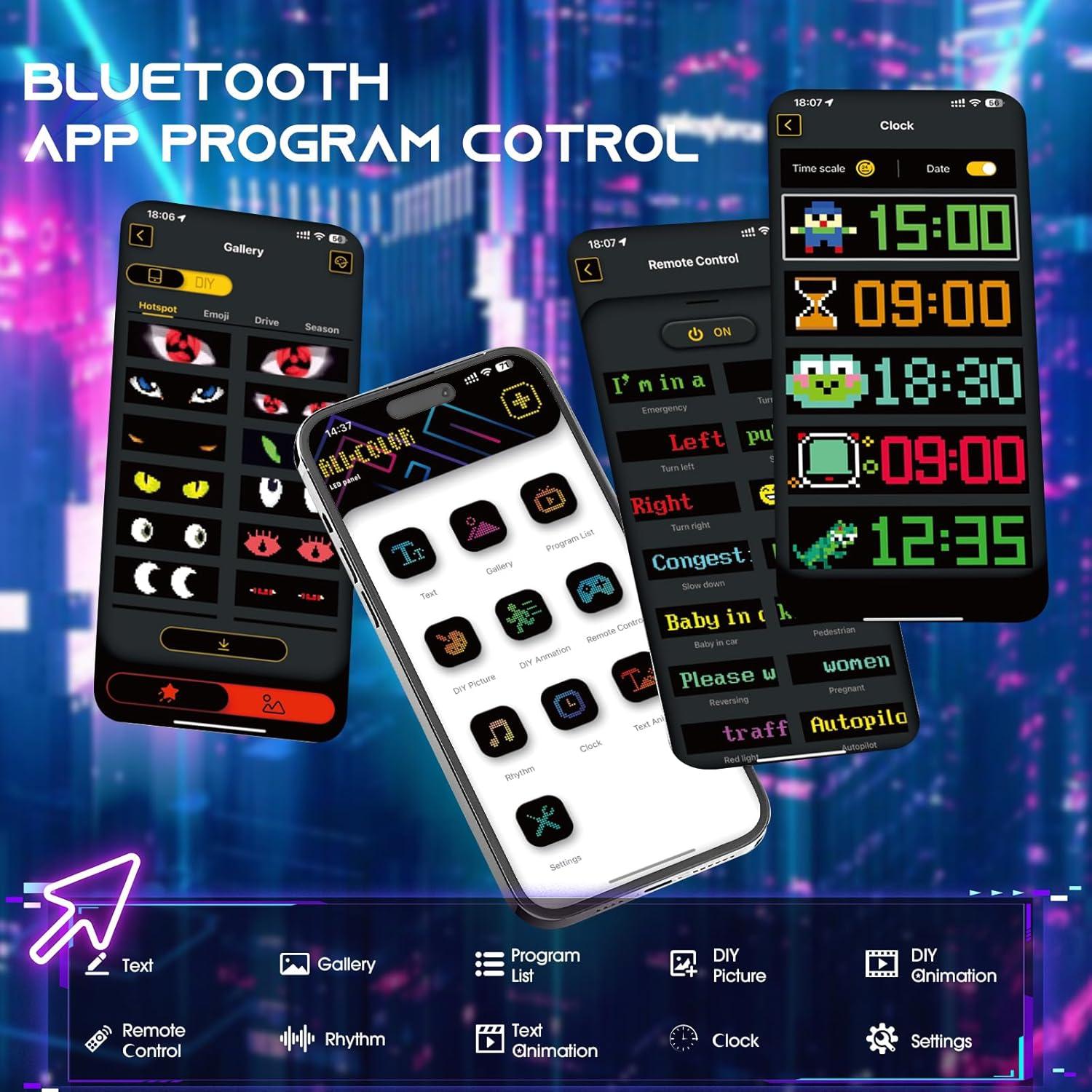 Ojos LED Animados LifeBeam para Parabrisas 59.4cm x 11.9cm