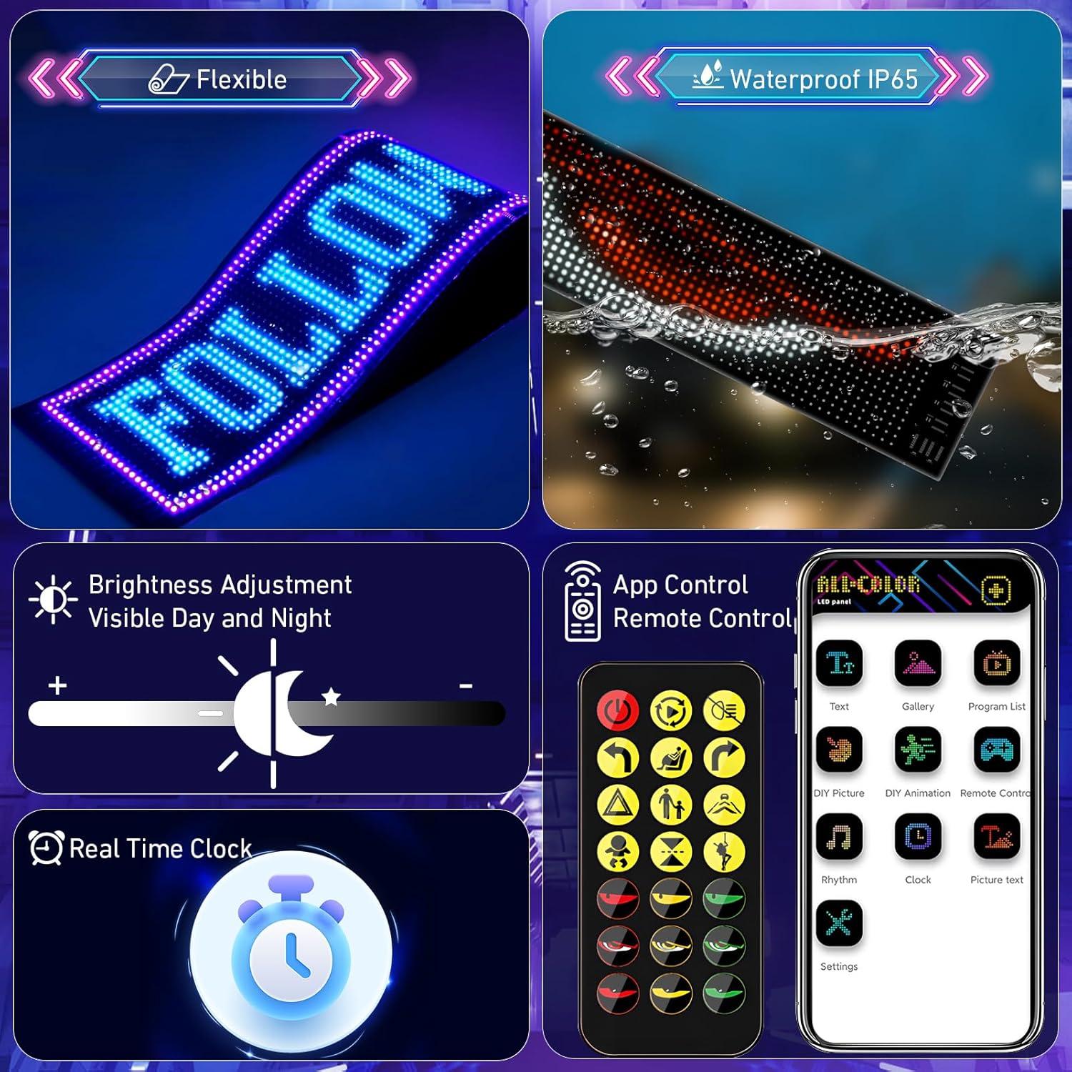 Ojos LED Animados LifeBeam para Parabrisas 59.4cm x 11.9cm