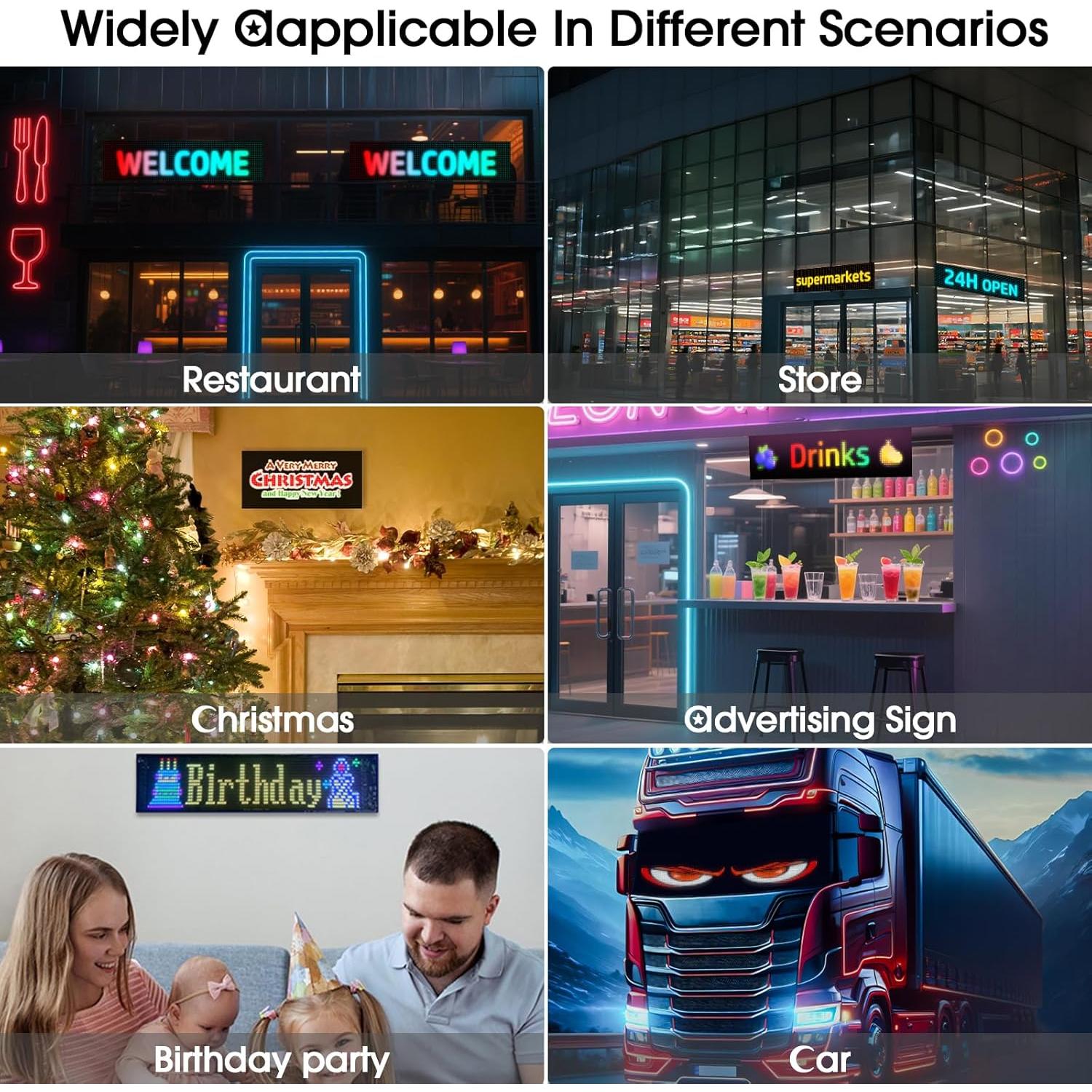 Ojos LED Animados LifeBeam para Parabrisas 59.4cm x 11.9cm