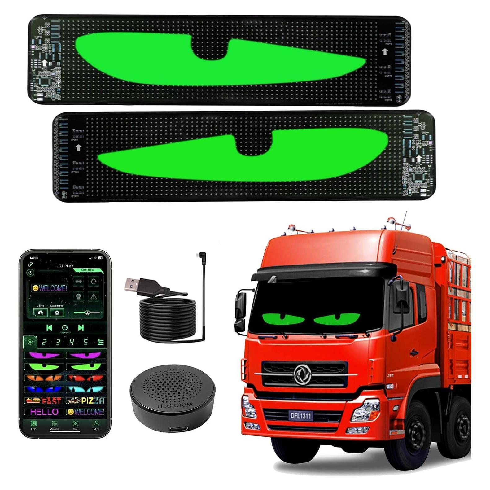 Ojos de Diablo LED para Parabrisas de Coche Wonhag 58.4x12.7cm