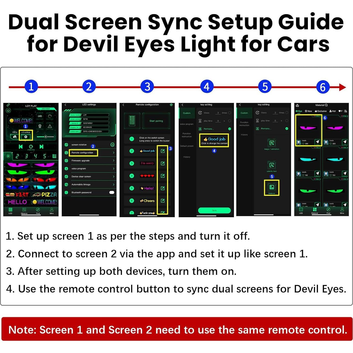 Ojos de Diablo LED para Parabrisas de Coche Wonhag 58.4x12.7cm