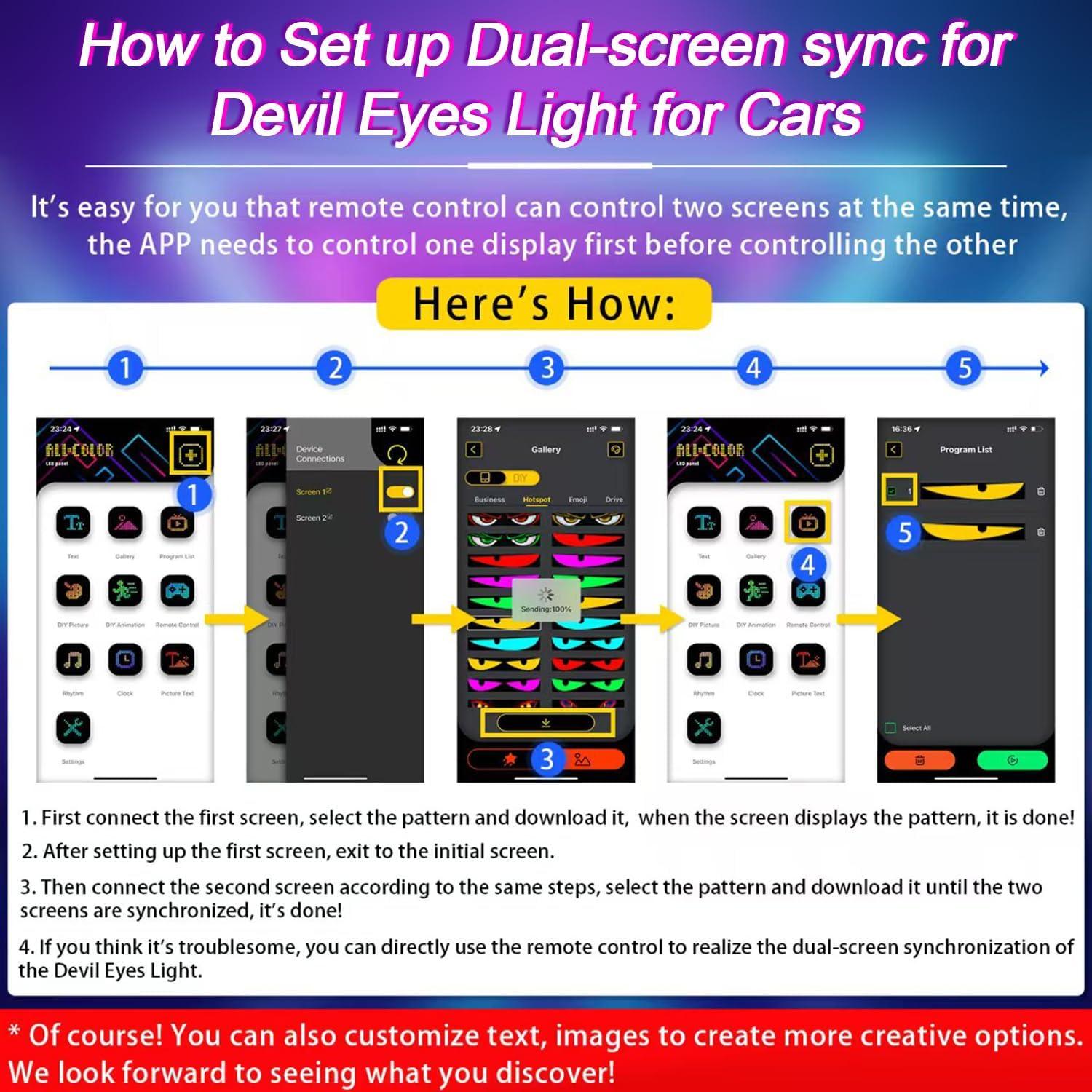 Ojos LED para Parabrisas DouMmantn EM-10 Colorido 35.8cm