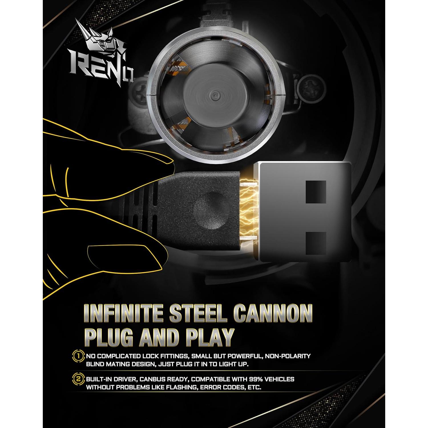 Bombillas LED RENO H11 40000LM 6500K Luz de Niebla Pack 2