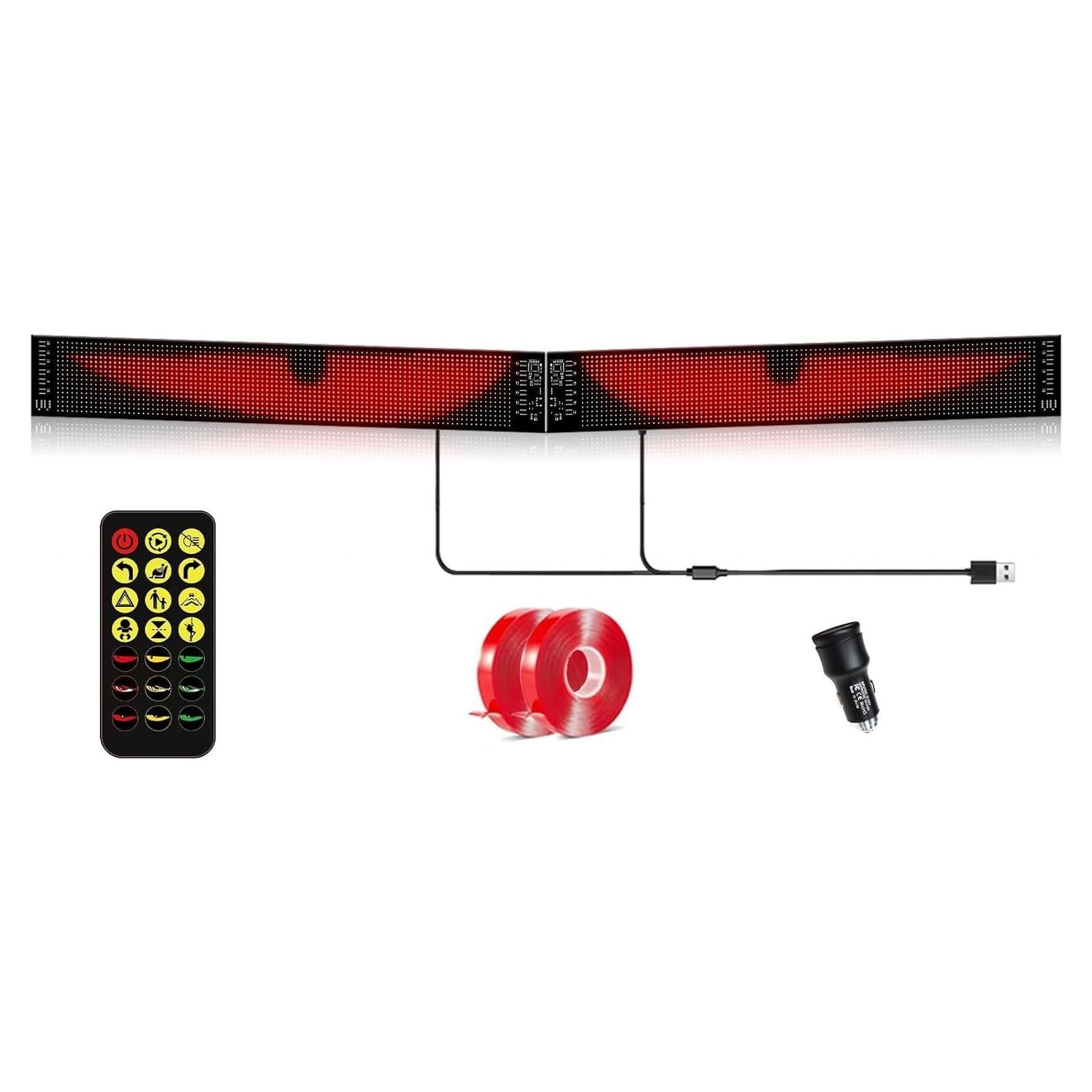 Ojos LED Programables Sulmeyhub 59.6cm para Carro USB