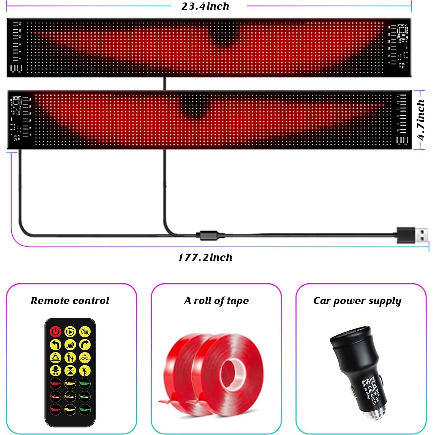 Ojos LED Programables Sulmeyhub 59.6cm para Carro USB