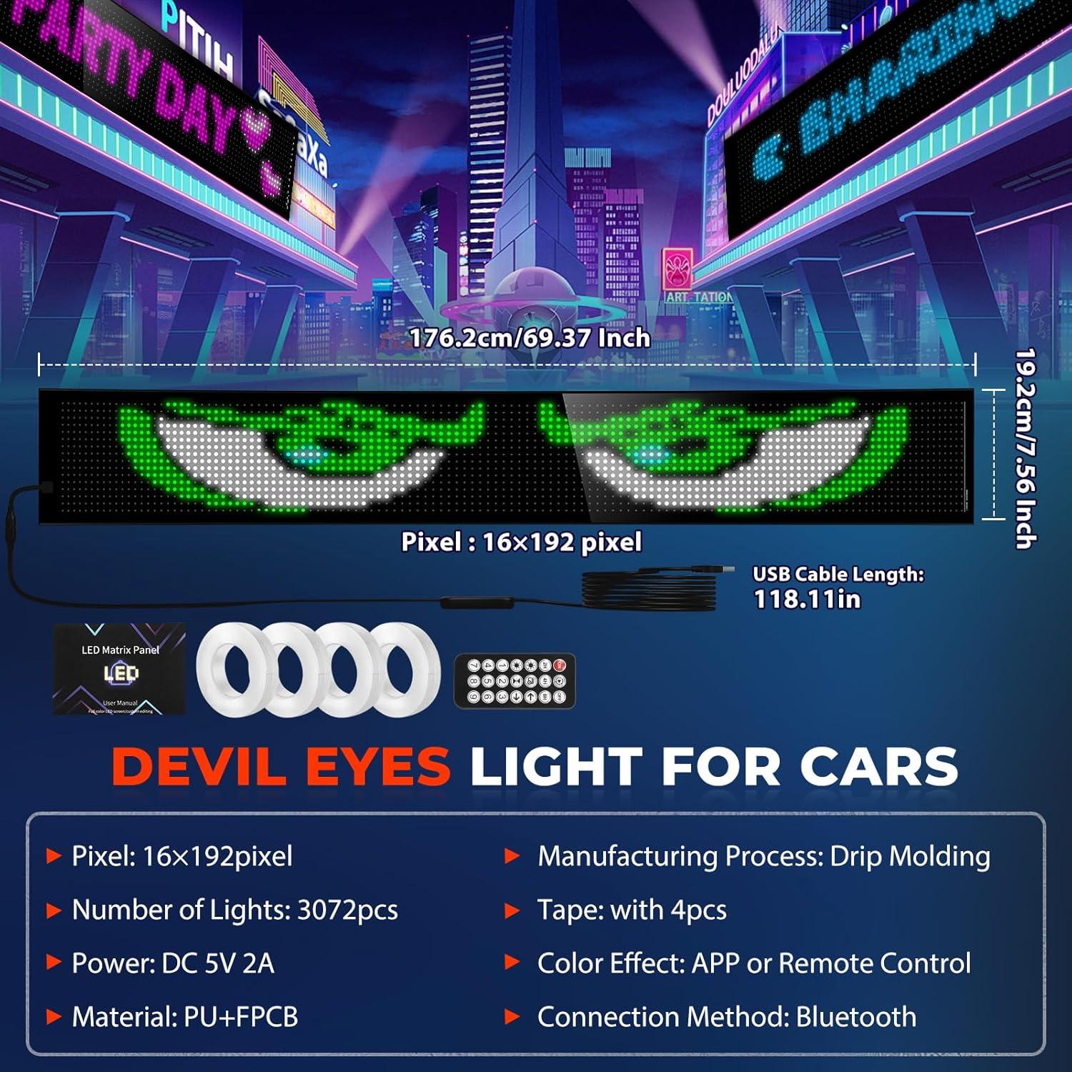 Luz LED Ojos de Diablo KAKSEY 176.2x19.2 cm para Auto