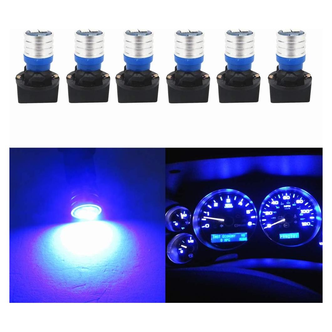Bombillas LED T10 WLJH Azul 200 Lúmenes Paquete de 6