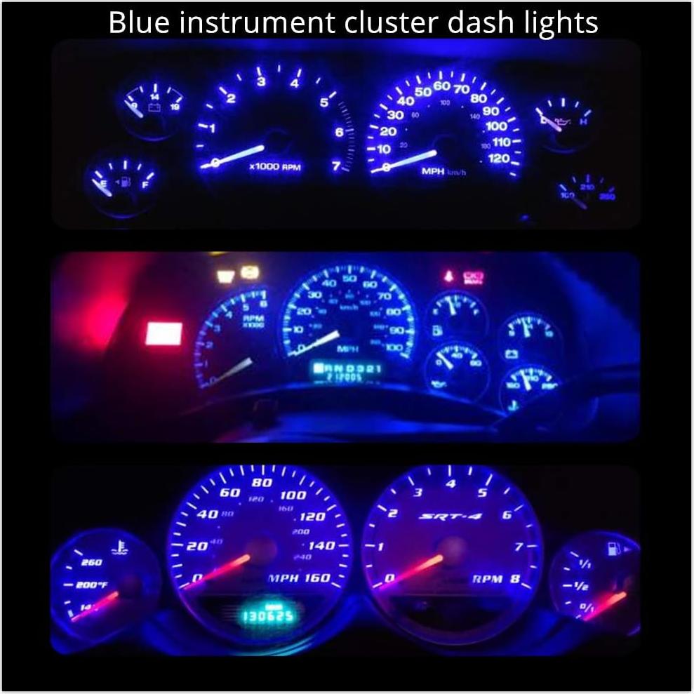 Bombillas LED T10 WLJH Azul 200 Lúmenes Paquete de 6