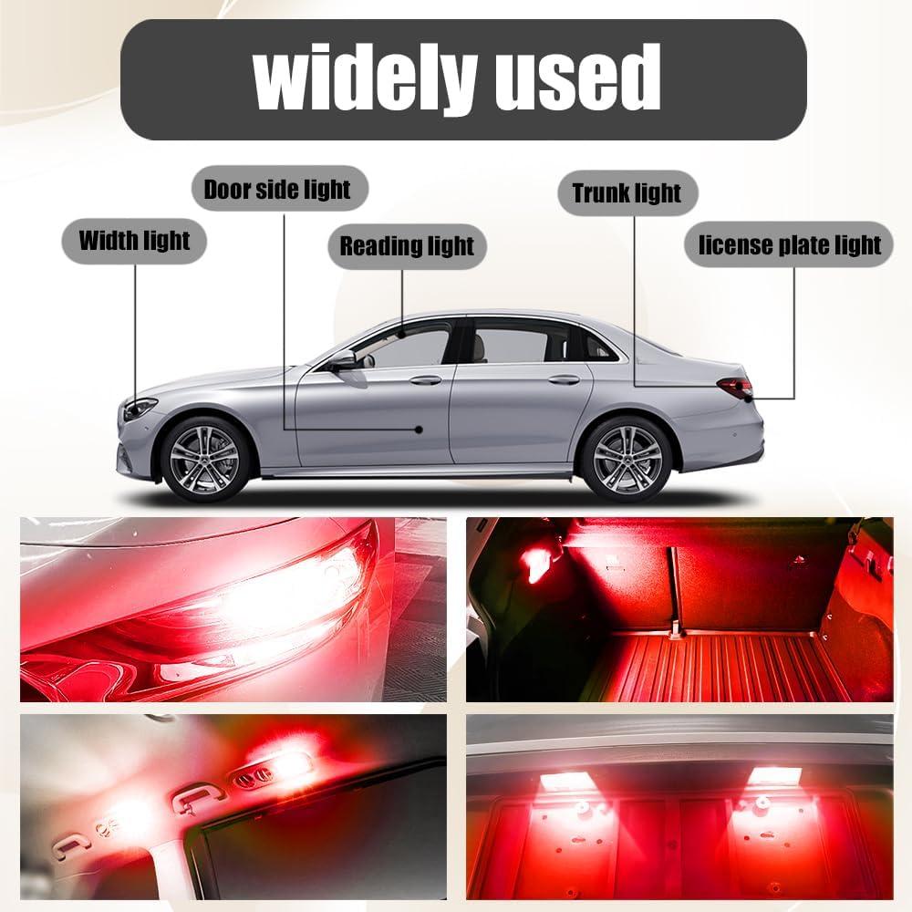 Bombillas LED Kutyun 194 Rojas 12V DC Paquete de 10