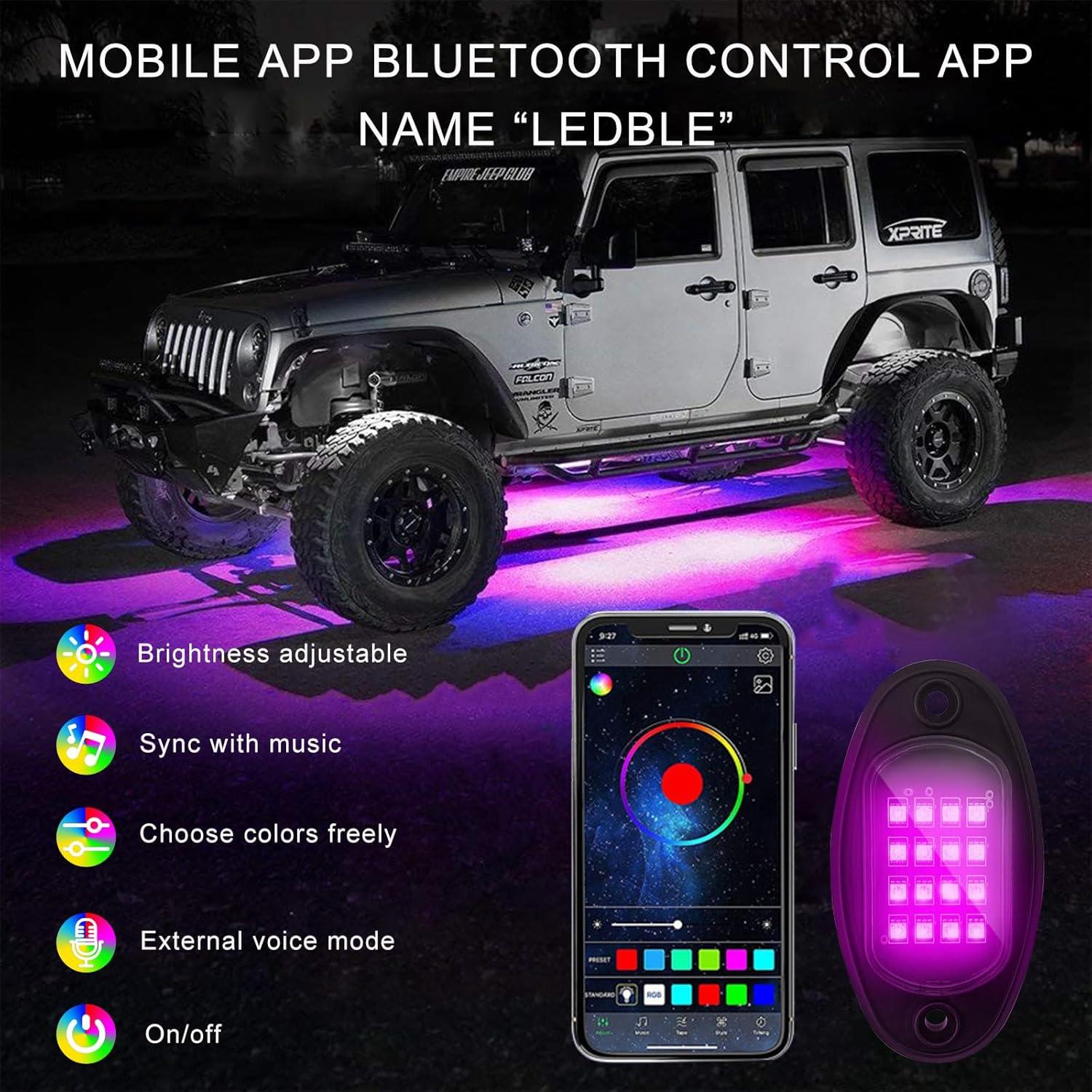 Cable de extensión LED RGB Rock Ohleats 119 cm 4 piezas