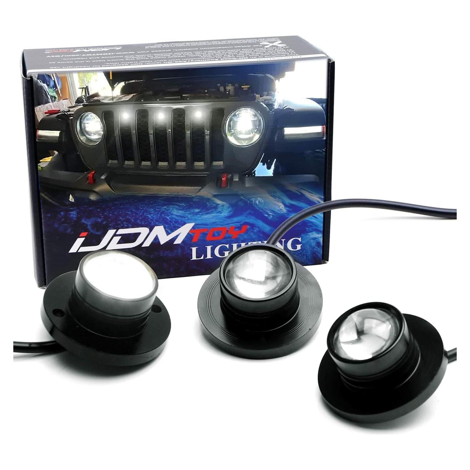 Kit de Luz de Parrilla LED iJDMTOY 3pc Blanco Xenón Jeep JL/JT