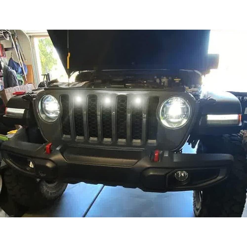 Kit de Luz de Parrilla LED iJDMTOY 3pc Blanco Xenón Jeep JL/JT