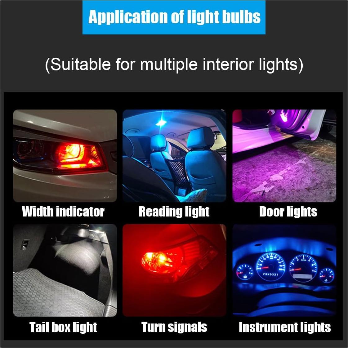 30 Bombillas LED T10 12V 6000K GLSOWEE Azul Hielo