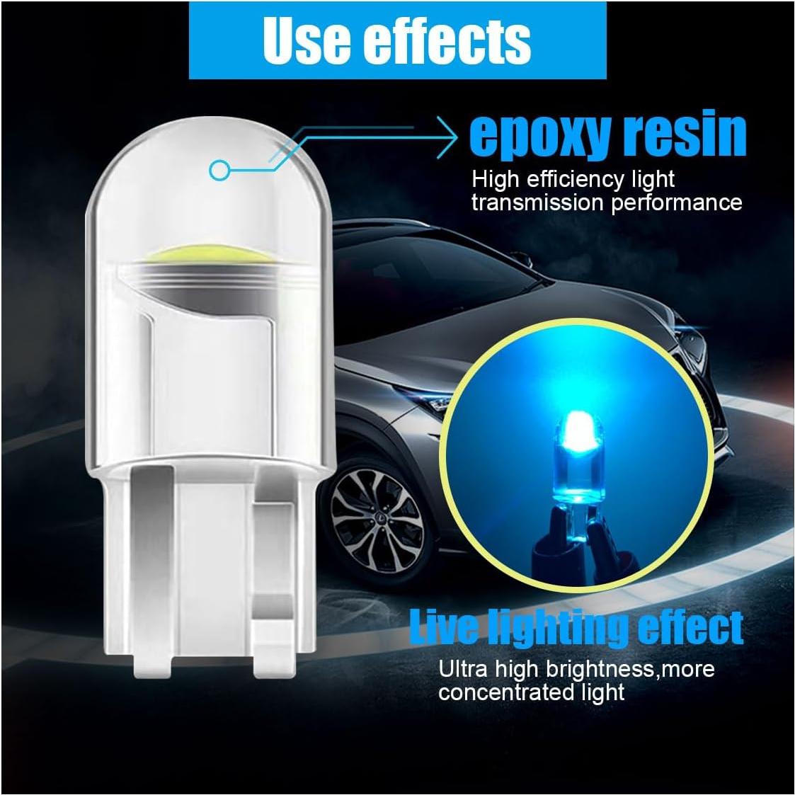 30 Bombillas LED T10 12V 6000K GLSOWEE Azul Hielo