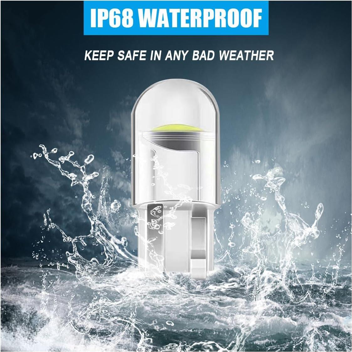 30 Bombillas LED T10 12V 6000K GLSOWEE Azul Hielo