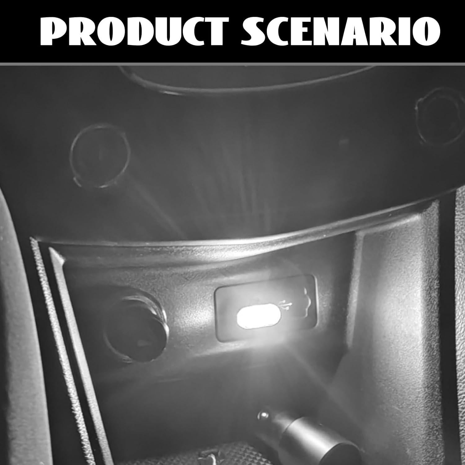 NTNEV 4PCS USB LED Car Interior Atmosphere Lamp, Mini Led USB Lights for Car Decoration, Ambient Lighting Kit, Plug-in USB Interface, Universal Car Interior Accessories (White)