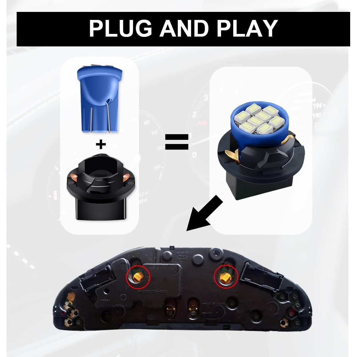 10 Bombillas LED T10 194 DUSCOKE Luz Tablero Coche Azul Hielo