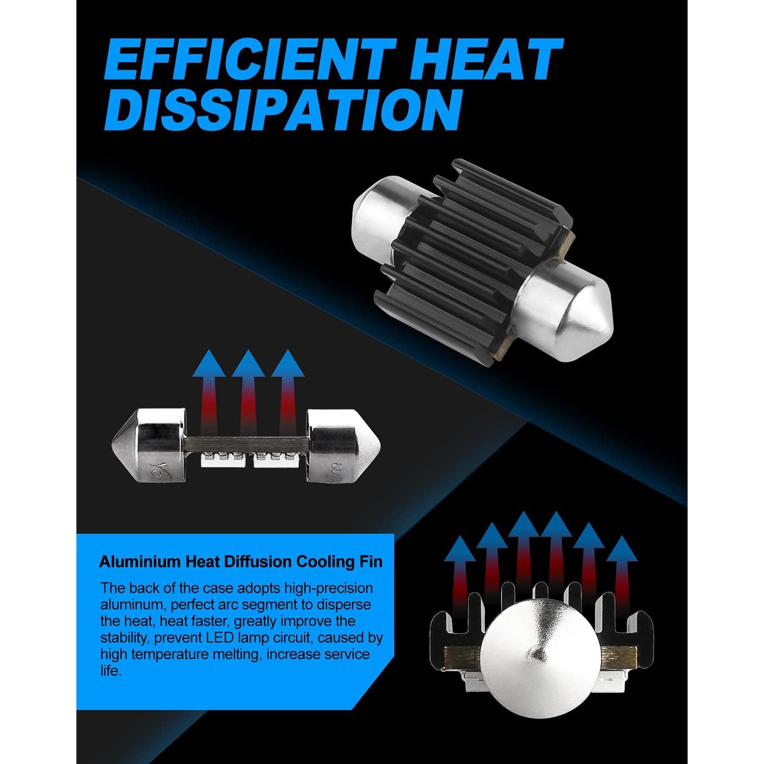 Bombillas LED Festoon Yorkim 31mm 12V Blancas Paquete de 2