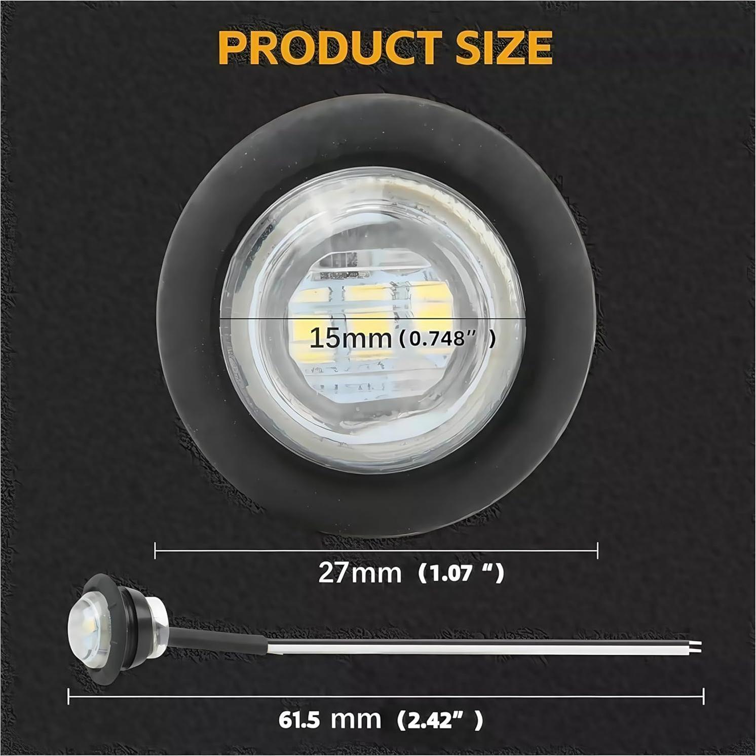 Paquete de 8 Luces LED Mini Redondas Blancas 12V Genérico