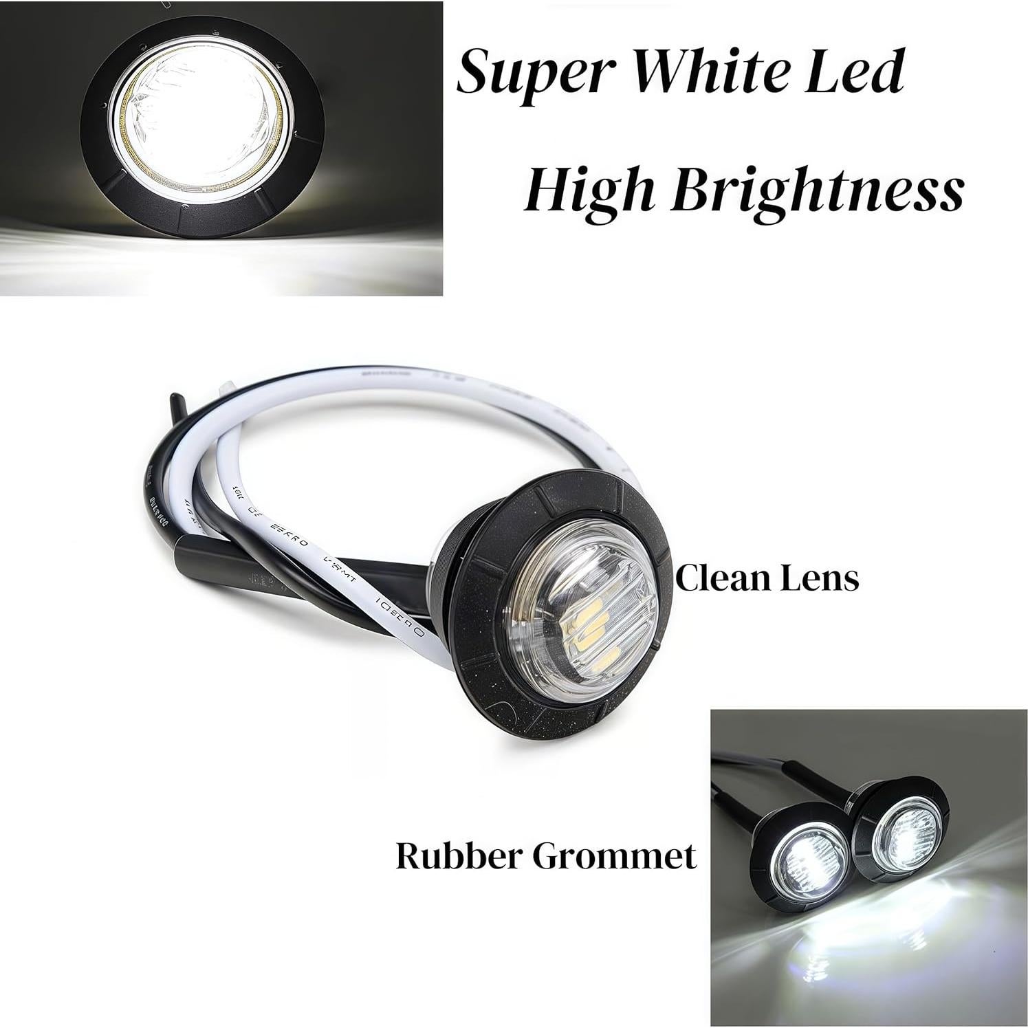 Paquete de 8 Luces LED Mini Redondas Blancas 12V Genérico