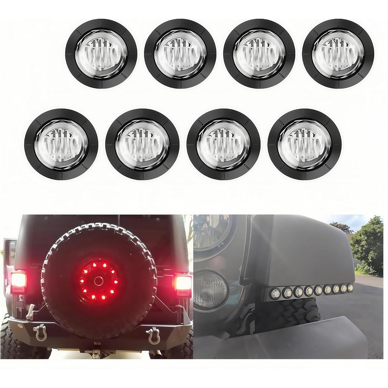 Paquete de 8 Luces LED Mini Redondas Blancas 12V Genérico