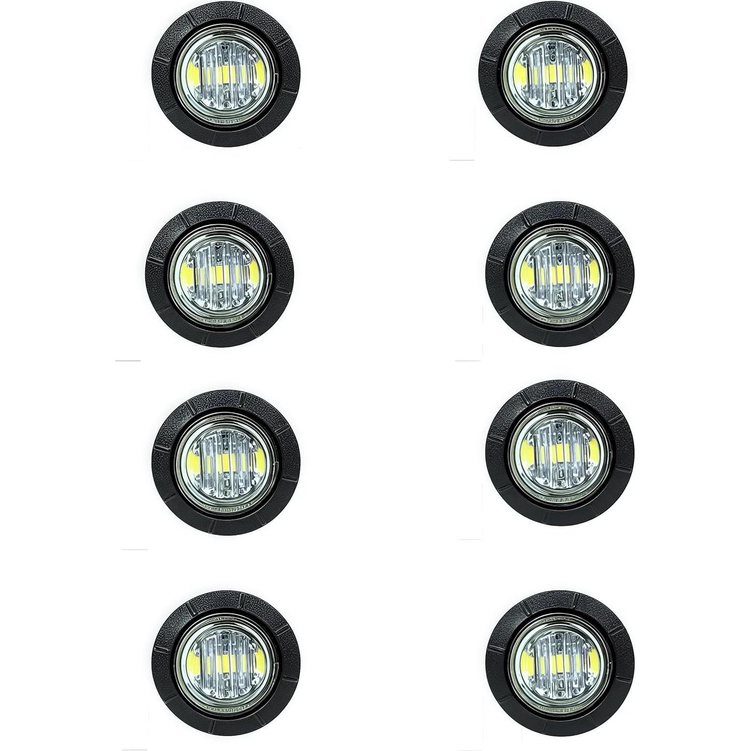 Paquete de 8 Luces LED Mini Redondas Blancas 12V Genérico