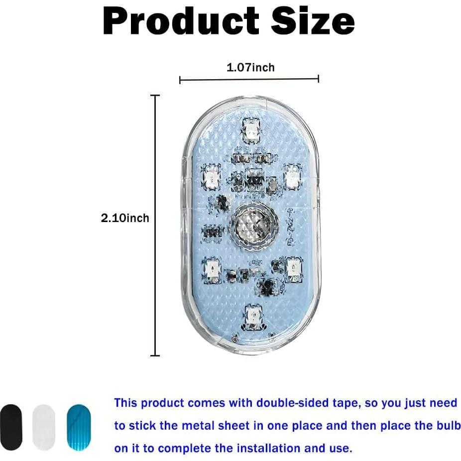 Bombilla LED Interior de Coche QKWL 4PCS Azul 7 Colores