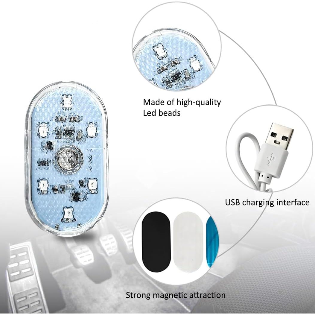 Bombilla LED Interior de Coche QKWL 4PCS Azul 7 Colores
