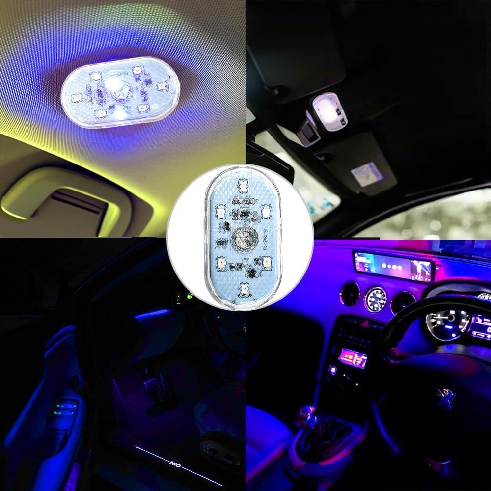 Bombilla LED Interior de Coche QKWL 4PCS Azul 7 Colores
