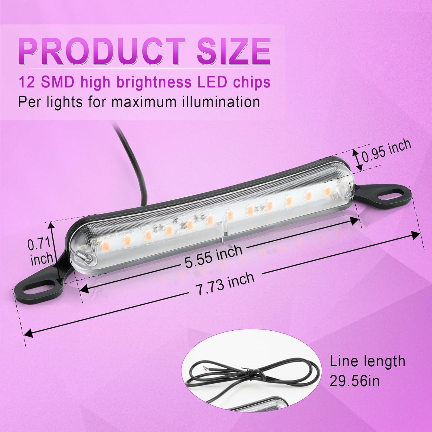 Luz de Placa de Licencia LED LivTee Impermeable 14.1 cm Púrpura