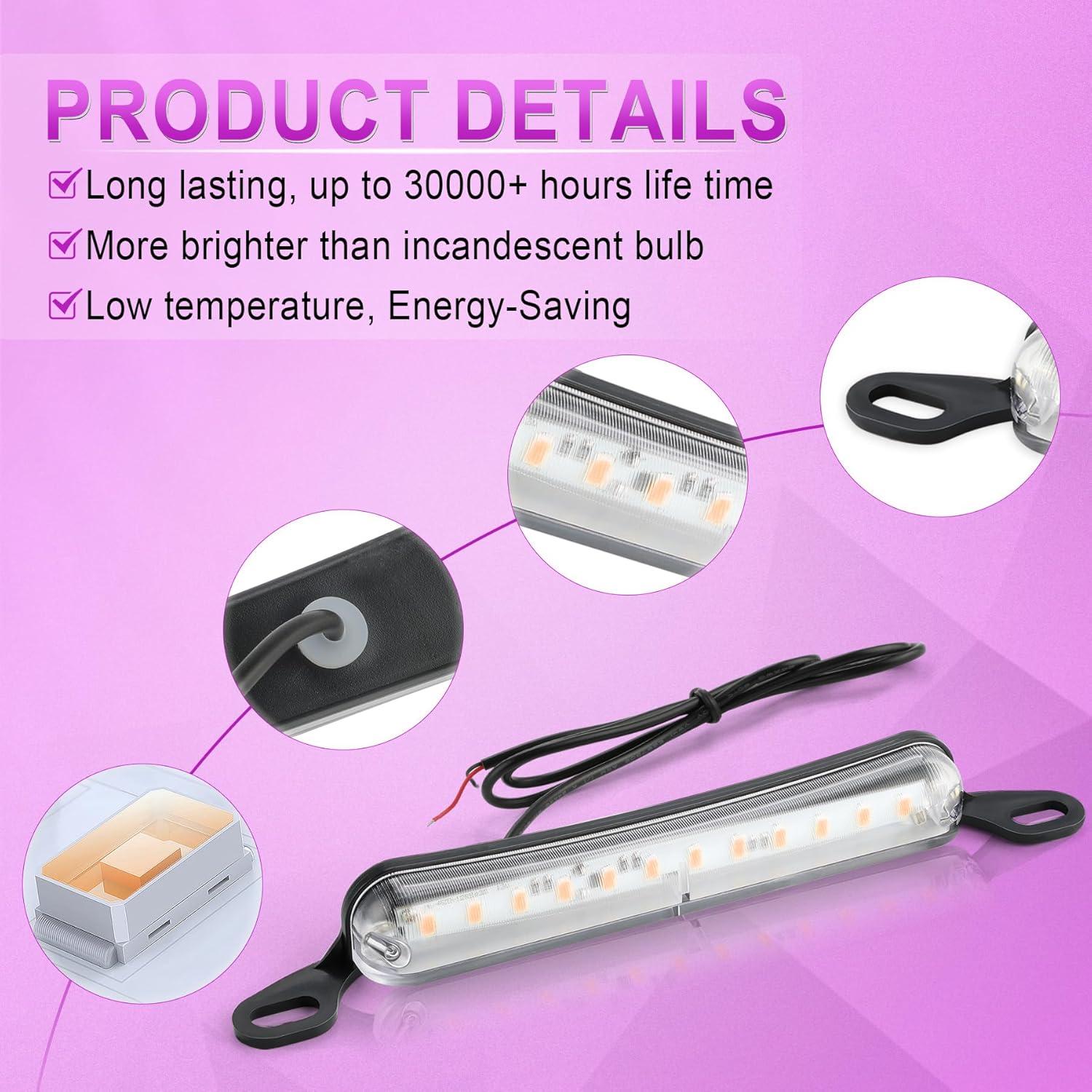 Luz de Placa de Licencia LED LivTee Impermeable 14.1 cm Púrpura