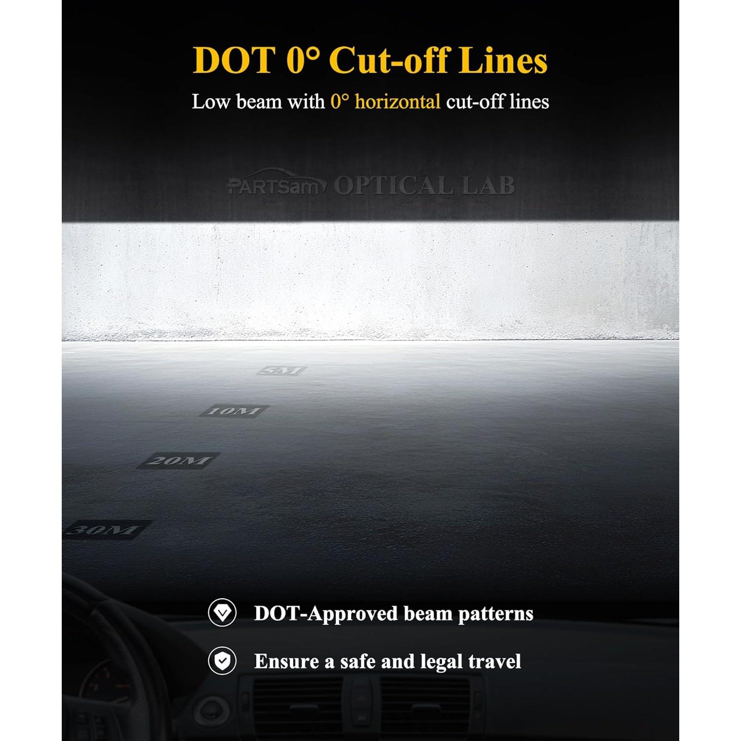 Partsam Eagle Eye Headlights H6054 LED 7x6 5x7, Hi/Low Sealed Beam with Start & End Animation, Sequential Turn Signal, Anti-Glare, DRL, Silver, DOT Approved