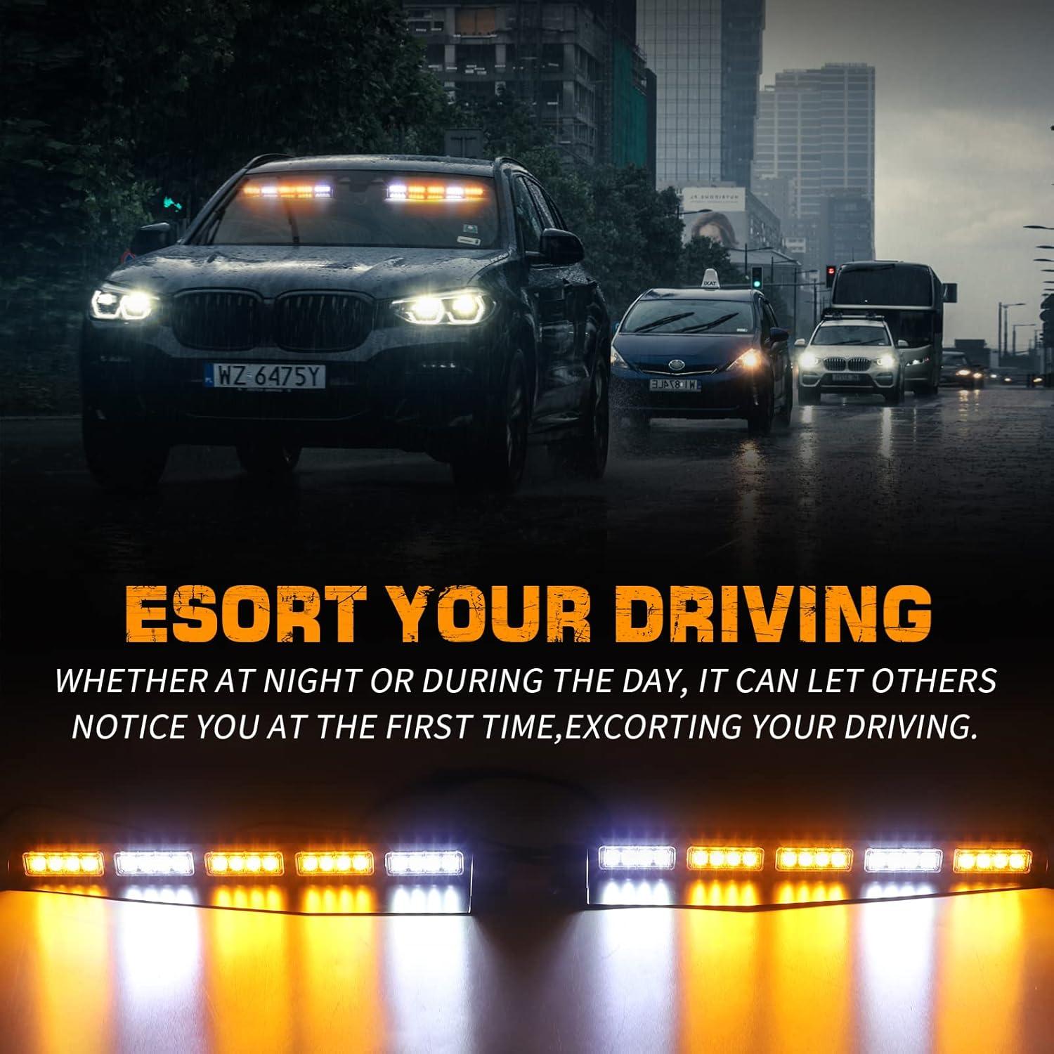 Luces Estroboscópicas de Emergencia XRIDONSEN 40 LED Ámbar/Blanco