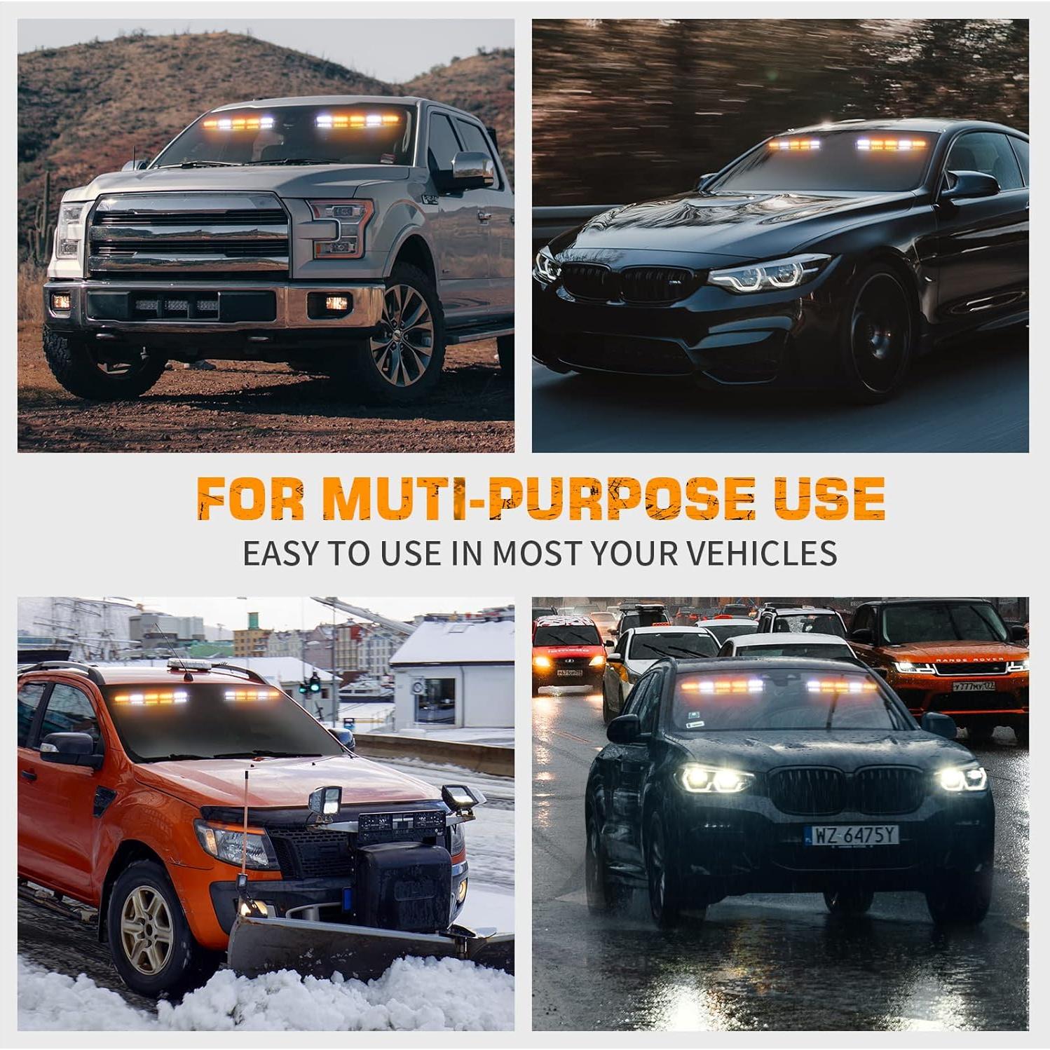 Luces Estroboscópicas de Emergencia XRIDONSEN 40 LED Ámbar/Blanco